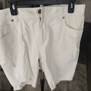 American Rag Shorts White Mens 34 W Denim Raw Hem 5 Pocket